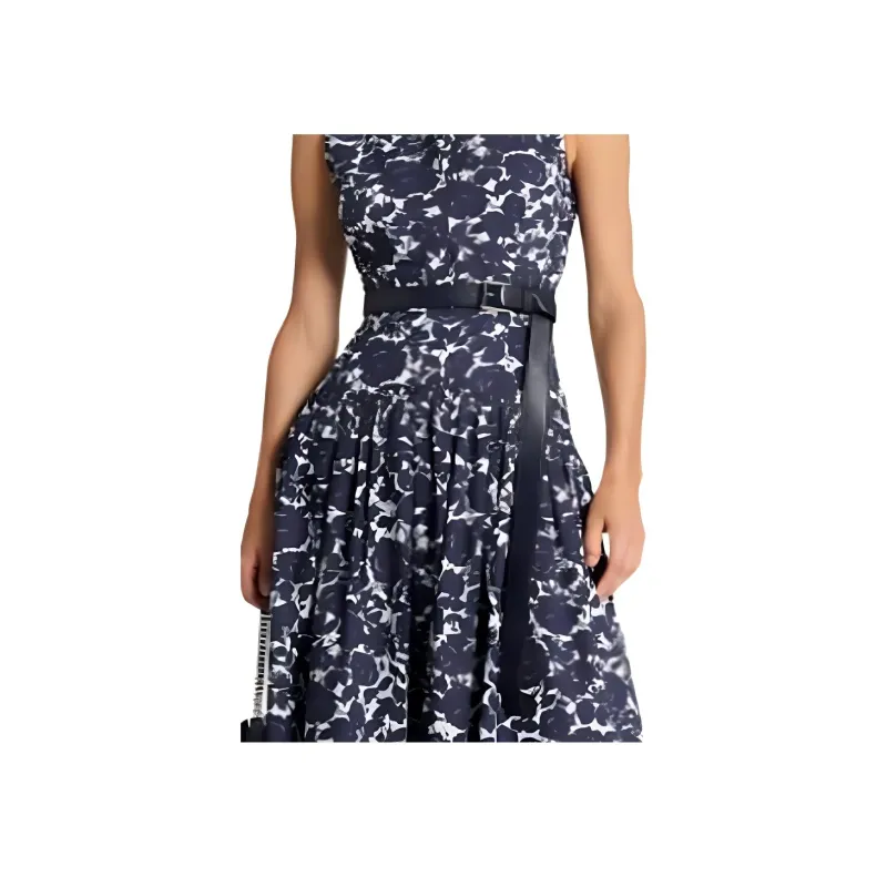 MICHAEL KORS Floral Cotton Poplin Drop-Waist Shirtdress-4