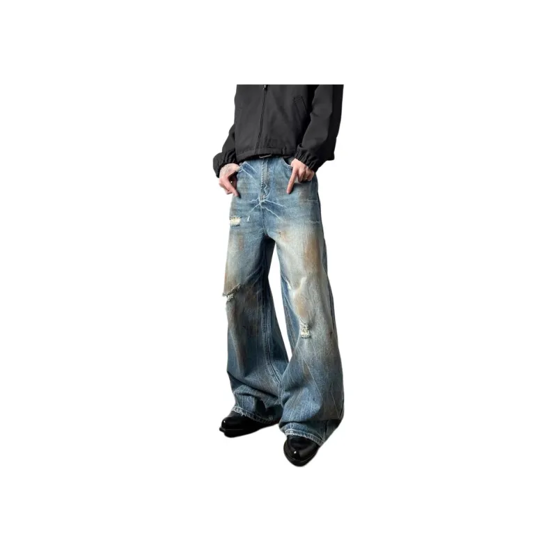 KVIV Jeans Men Vintage Blue -0