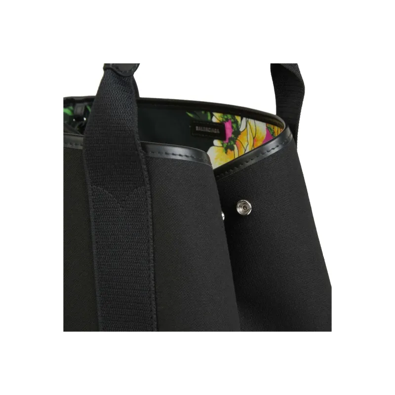 Balenciaga Cotton With Calfskin Tote Bag, Shopping Bag, Handbag Women's Black-6