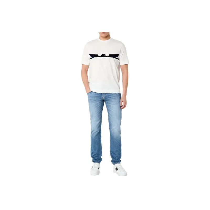 EMPORIO ARMANI Asv Jersey T shirt With Contoured Eagle Flocked Print-2
