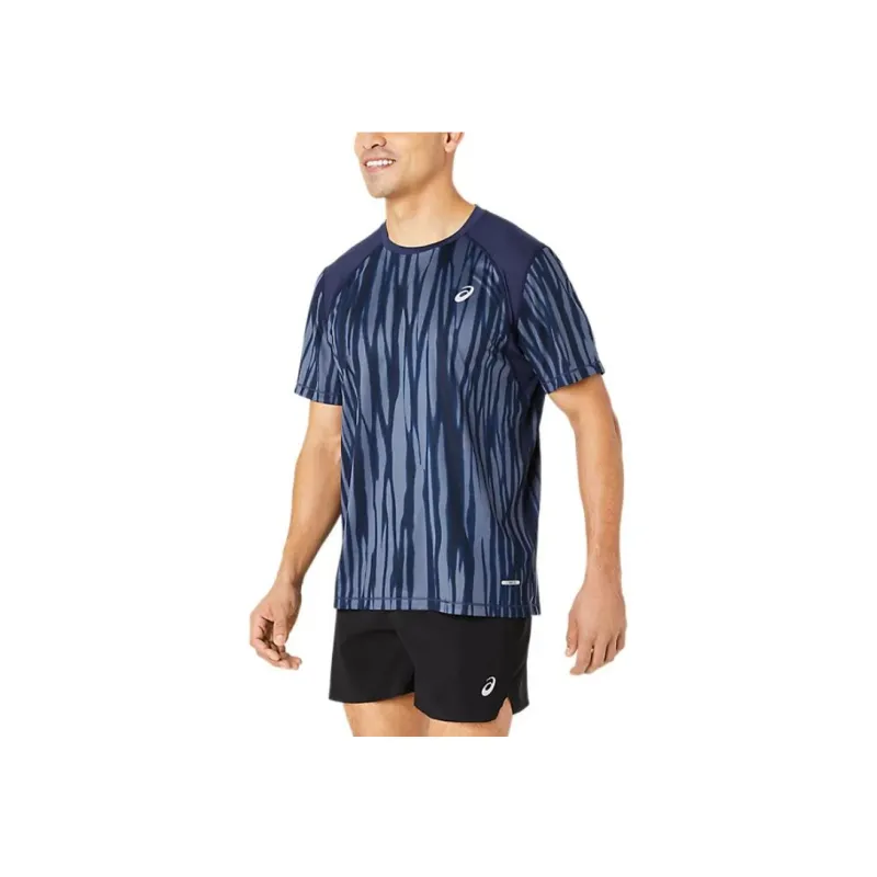 Asics ROAD Running T Shirt Men's Blue-2