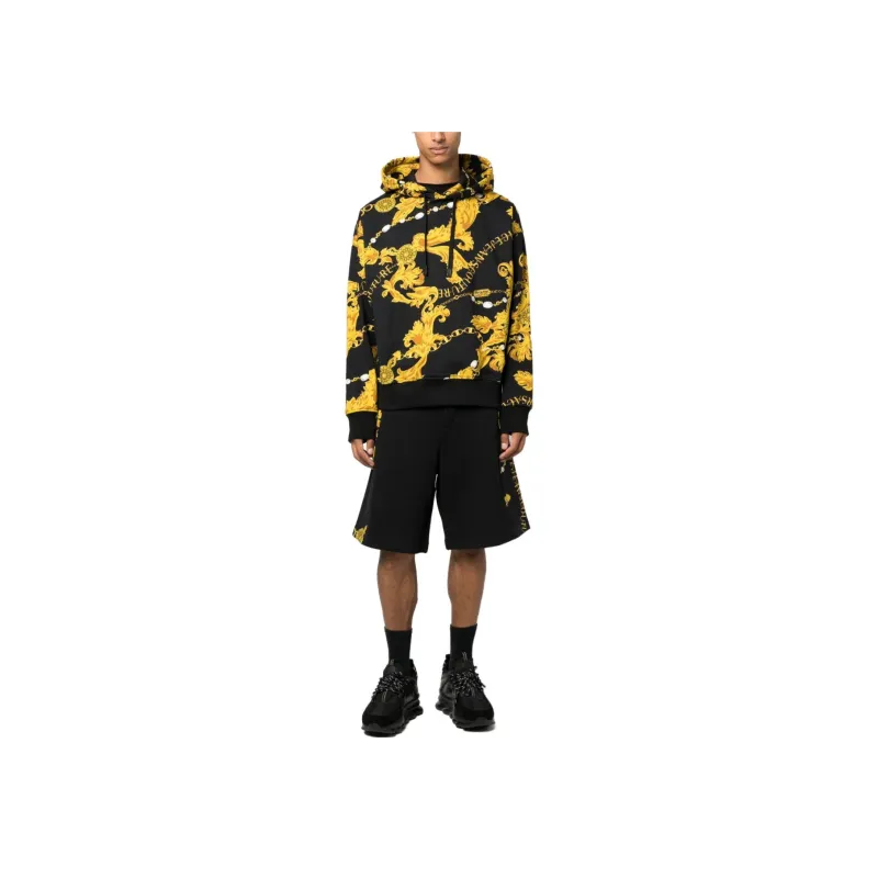 VERSACE JEANS COUTURE Baroque print Cotton Hoodie-1