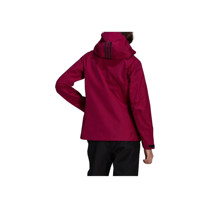 Adidas Waterproof, Windproof, And Breathable Windbreaker Jacket Women's Rose Red-1