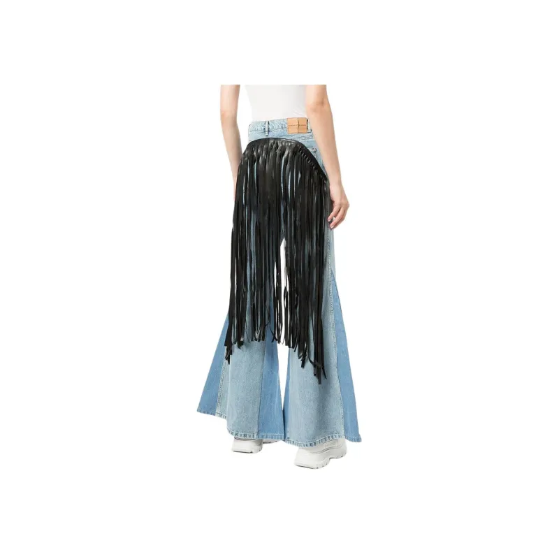 NATASHA ZINKO Fringed Flared Jeans-2