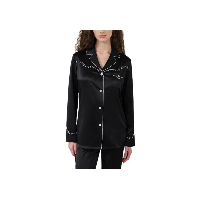 SILKY MIRACLE FW24 Pajama Set Women's Sparkling Black Set-4