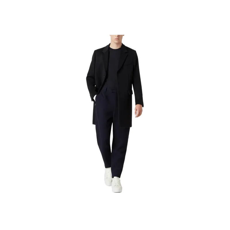 EMPORIO ARMANI Coat With Lapels In Beaver Cashmere-1
