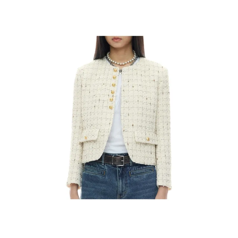 D'zzit Cropped Coats Women's Light Yellow-2