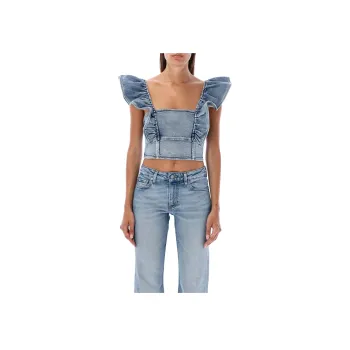 GANNI Denim Crop Top