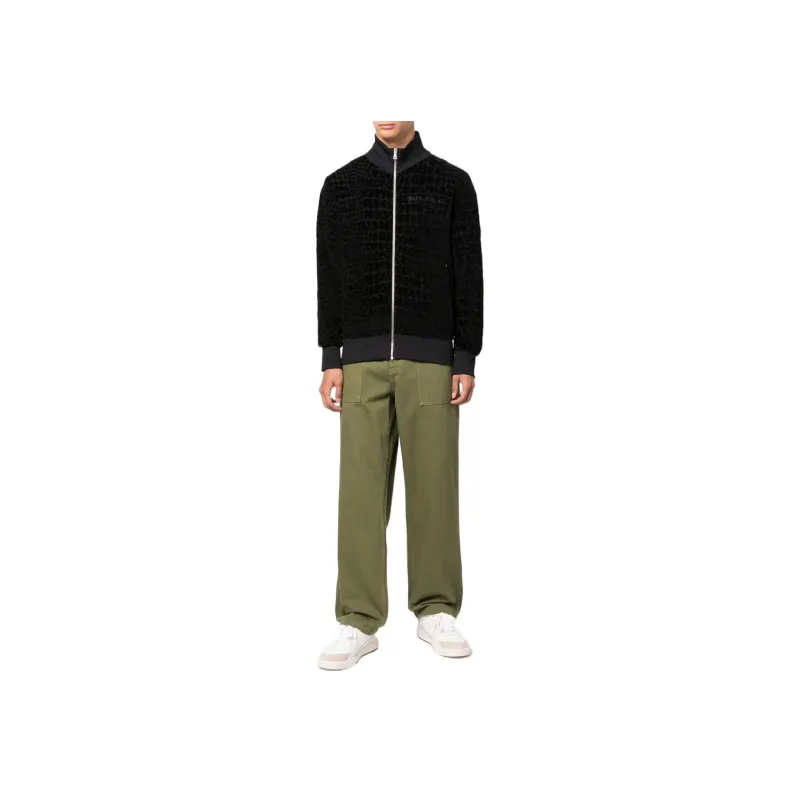 PALM ANGELS Funnel Neck Zip-up Jumper-1