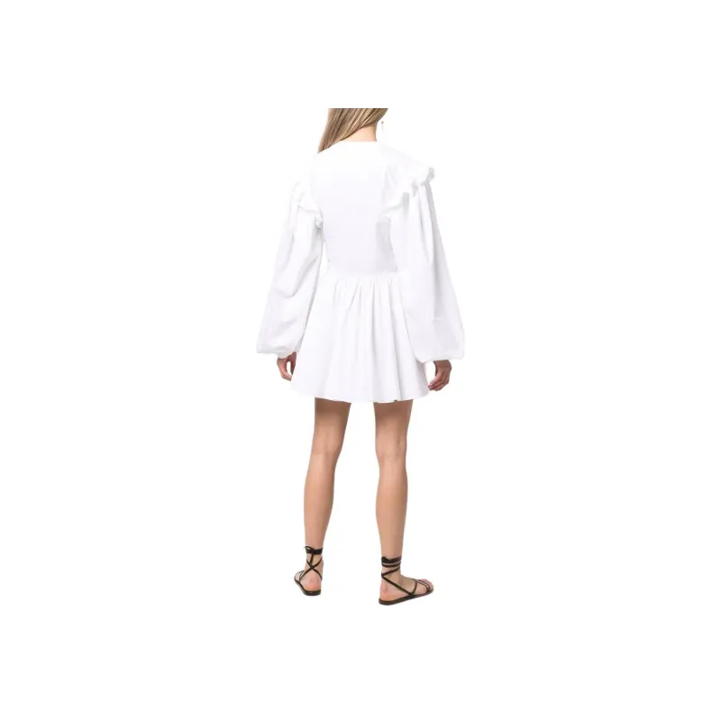 Patou Ballon Sleeved V Neck Mini Dress-3