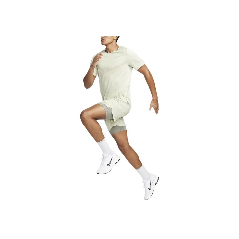 Nike Dri-FIT 7' 2-in-1 Running Shorts Sports Shorts Men's Beige Yellow-1