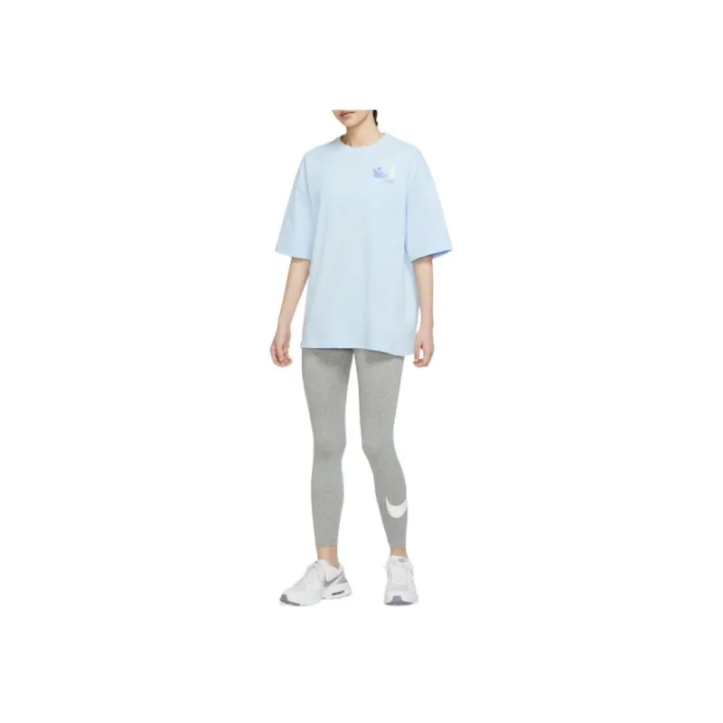 Nike Women'ss Retro Hand-Drawn Drop Shoulder T-Shirt Blue-2