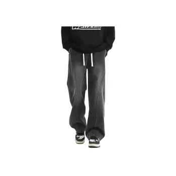 Menglaini Jeans Unisex Black Gray Color