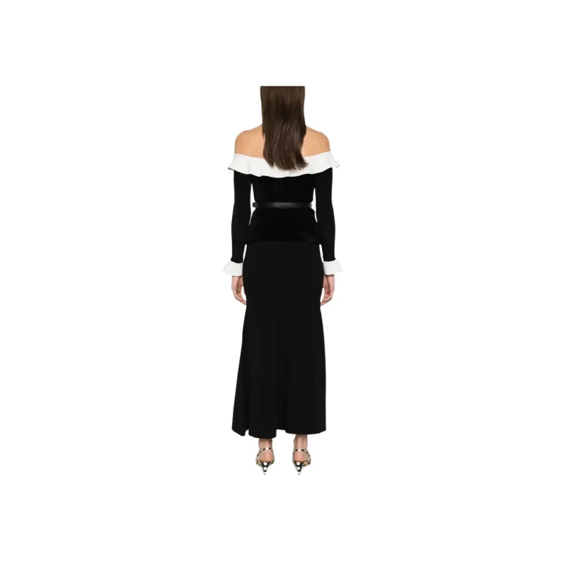 Self portrait Off shoulder Chenille Midi Dress-3