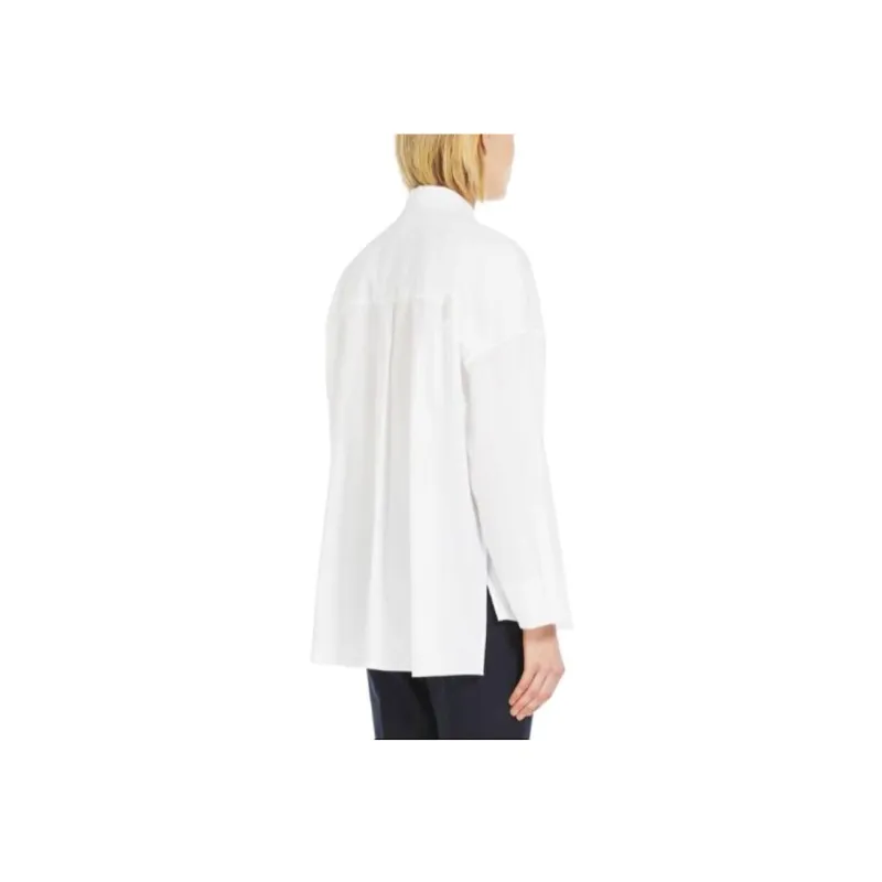 MaxMara Lodola Collection Cotton Oxford Shirt Women's White-2