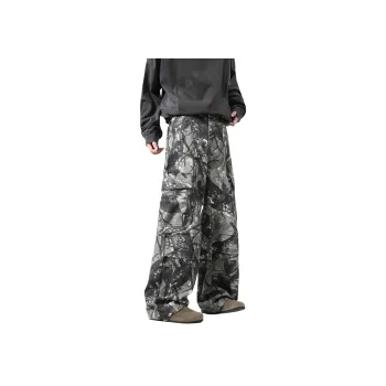 SOCKKEY Jeans Unisex Fallen Leaves Gray