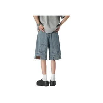 Teddy Zoo Denim Shorts Unisex Blue