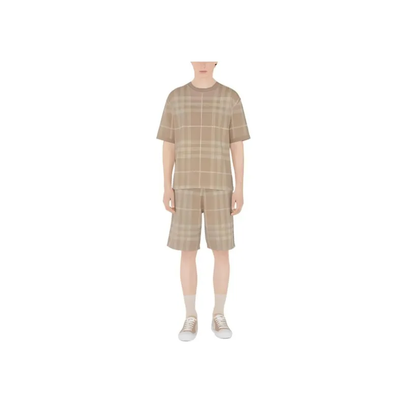 Burberry SS23 Check Wool Silk Jacquard Shorts Brown-1