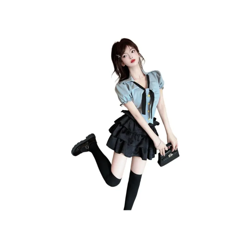 Mu Xiao Xin Two Piece Skirt Sets Women's-3