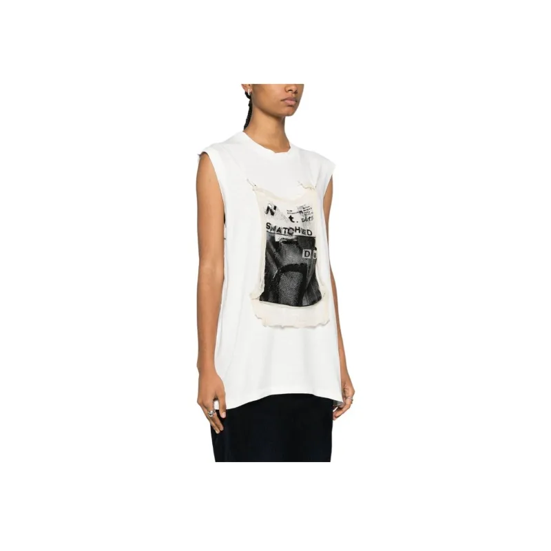 Maison Margiela Graphic Printed Sleeveless T Shirt-3