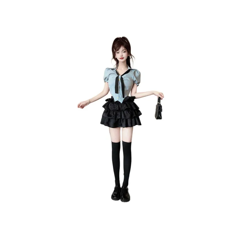 Mu Xiao Xin Two Piece Skirt Sets Women's-1