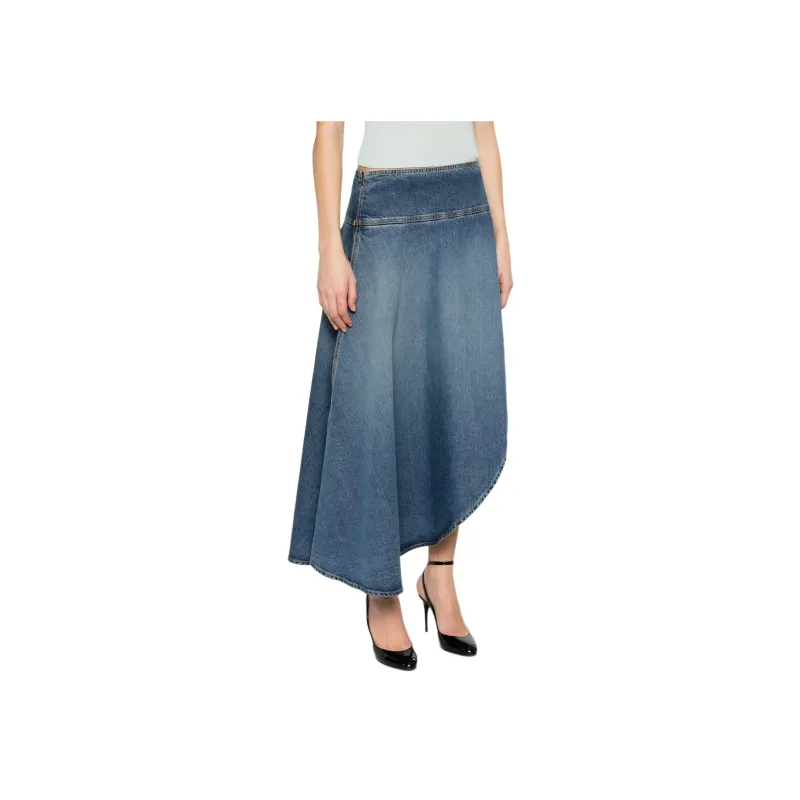 Alaia Asymmetric Tonal Waistband Skirt-2