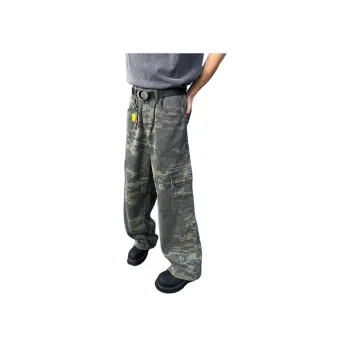 COMOWA Jeans Unisex Green Camouflage Color