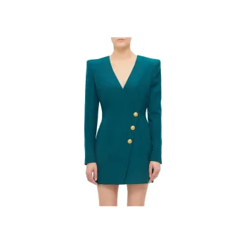 BALMAIN Long Sleeved Dress Women's Green