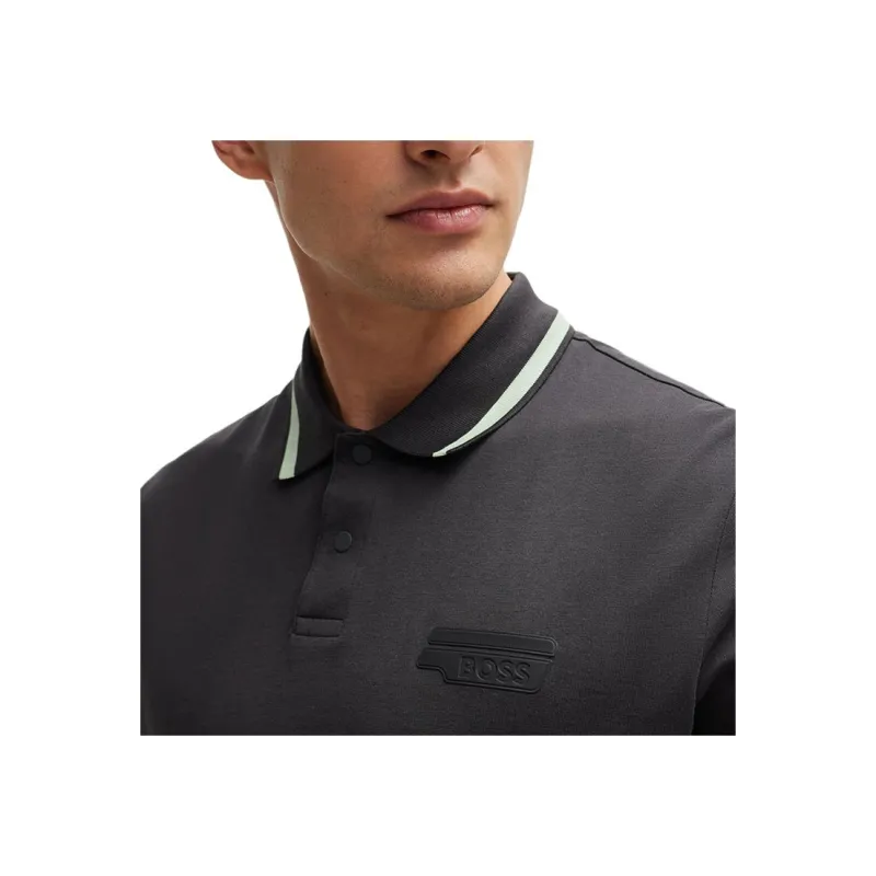 Boss Logo appliqué Cotton Polo Shirt-2