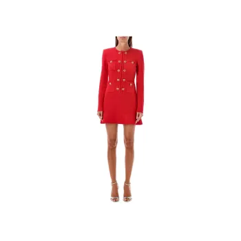 Self portrait Heart Buttoned Knitted Mini Dress
