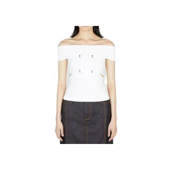 Alexander McQueen Cut Out Off Shoulder Stretch Top