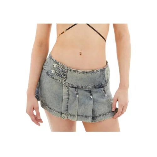 KNWLS 블루 여성 데님 숏 스커트