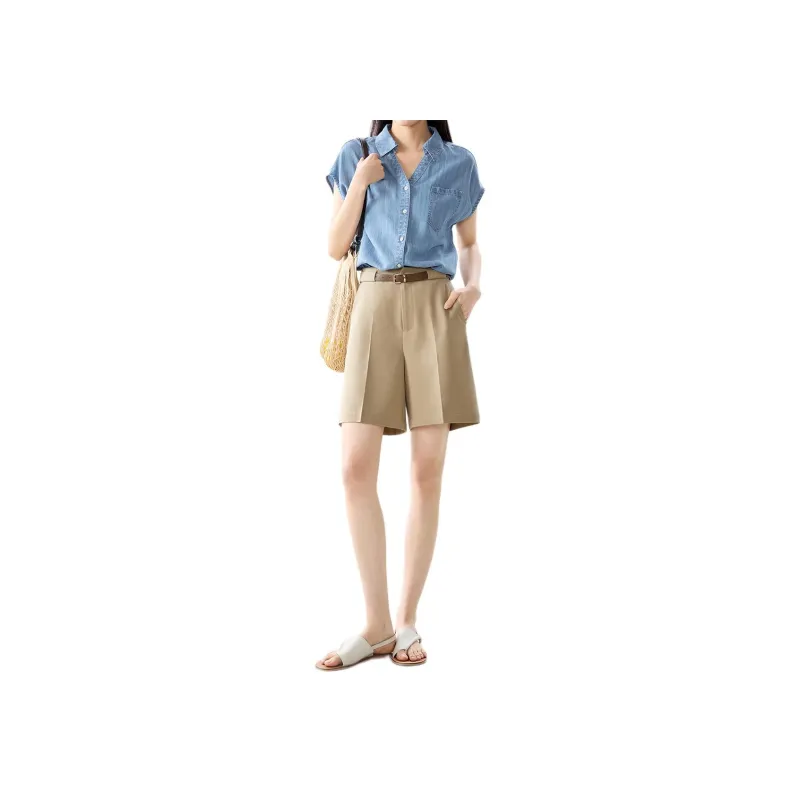 Mo Han Yi Mei Casual Shorts Women's Khaki-2