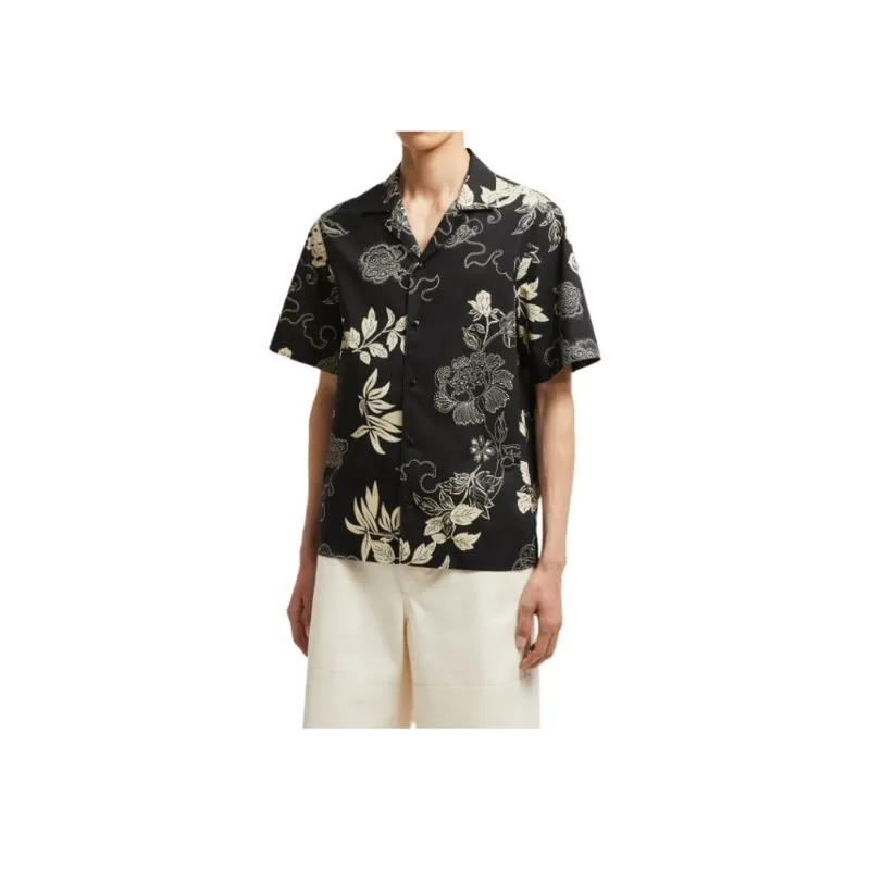 Moncler Floral Printed Straight Hem Shirt-3