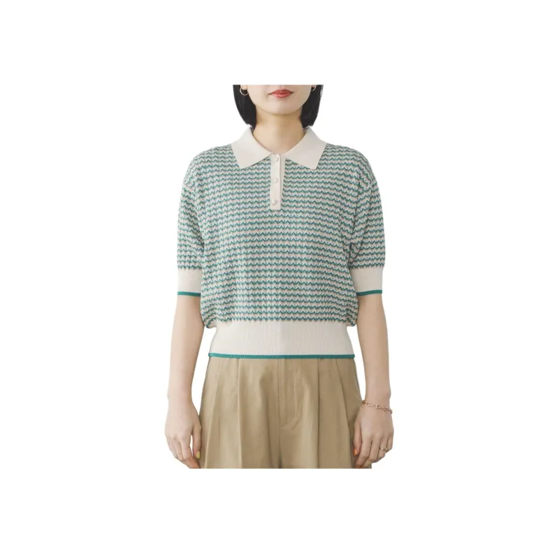 Beams Polo Shirts Women's Green-1