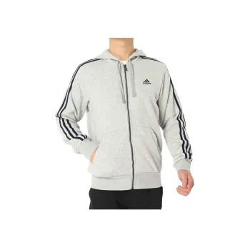 Adidas ESS 3S FZ FT Jacket Men's Medium Heather Gray