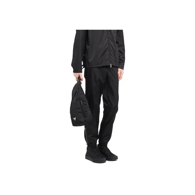 PRADA Recycled Nylon Sling Bag, Shoulder Bag, Crossbody Bag Men's Black-5