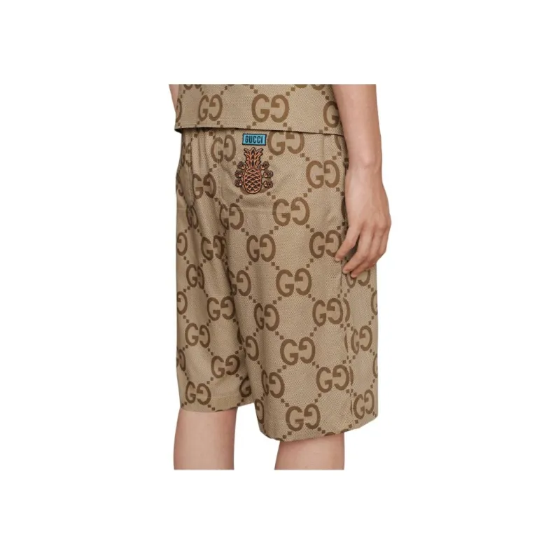 GUCCI Pineapple SS22 Casual Shorts Men's Brown-2