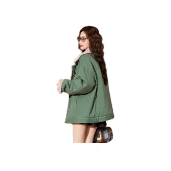 Tonlion Velvet feel Coat Women's Tea Green