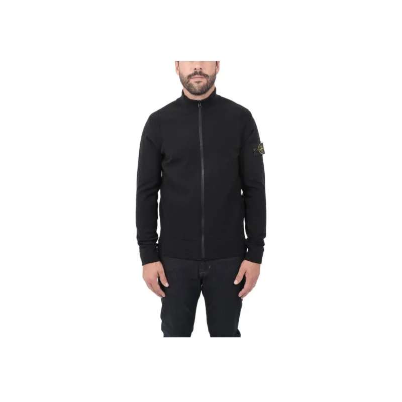 STONE ISLAND Logo Patch Zip Up Cardigan-4
