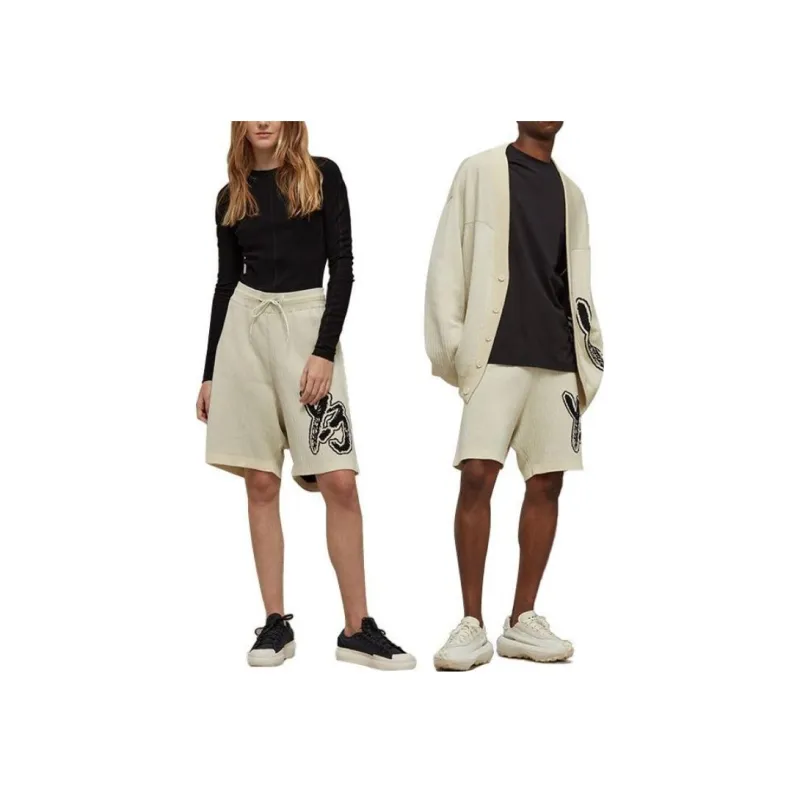 Y 3 Casual Shorts Unisex White-1