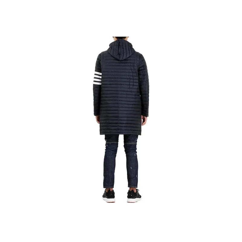 THOM BROWNE 4 Bar Hooded Down Coat-6