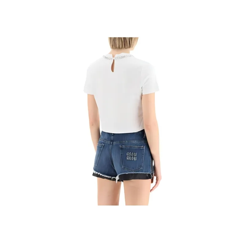 MIU MIU SS23 Crop Top Women's White-2
