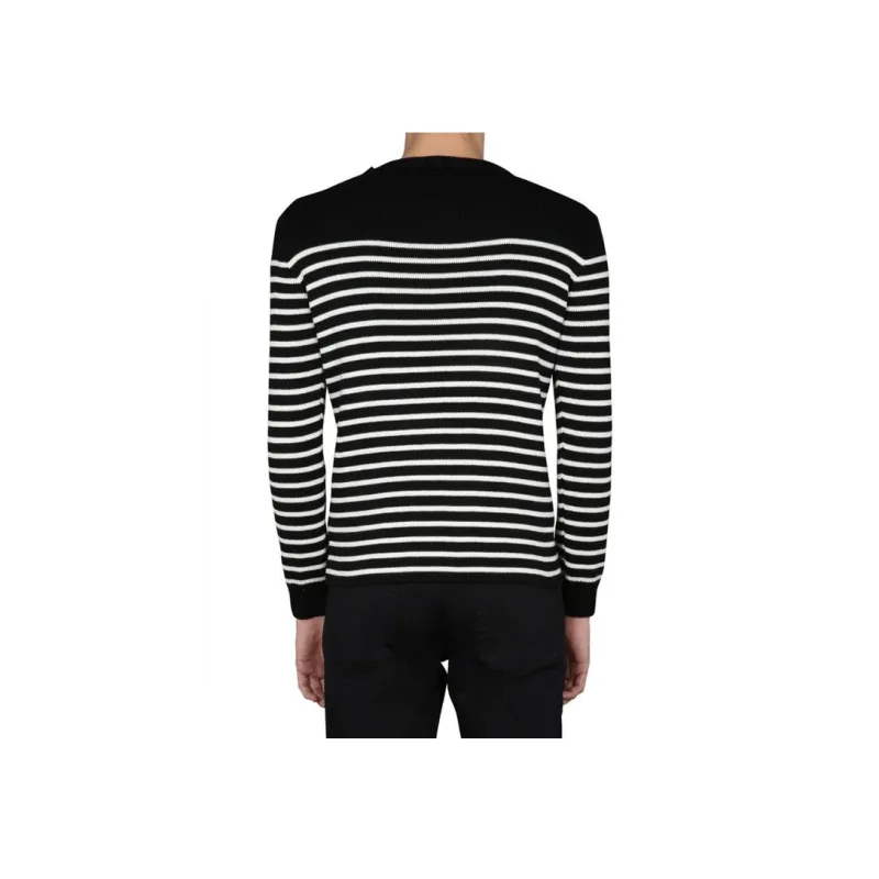 SAINT LAURENT Striped Knitted Sweater-2