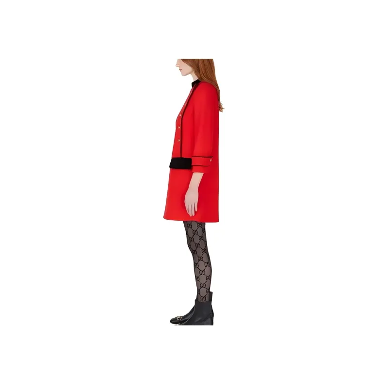 GUCCI Velvet trimmed Retro tweed Dress-2