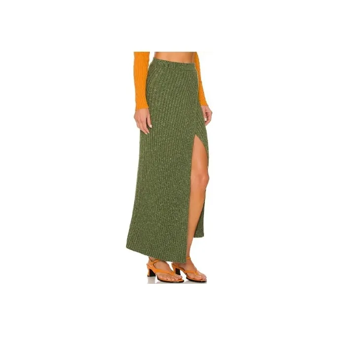 FREE PEOPLE Casual Long Skirts Women's Green-2