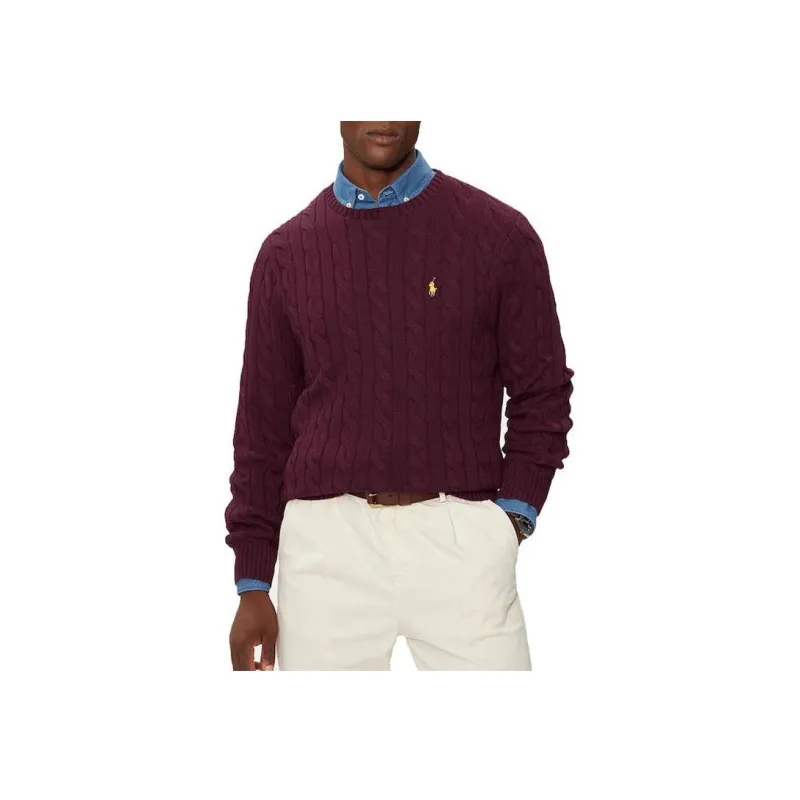 Polo Ralph Lauren Logo Embroidered Cable Knit Jumper-0