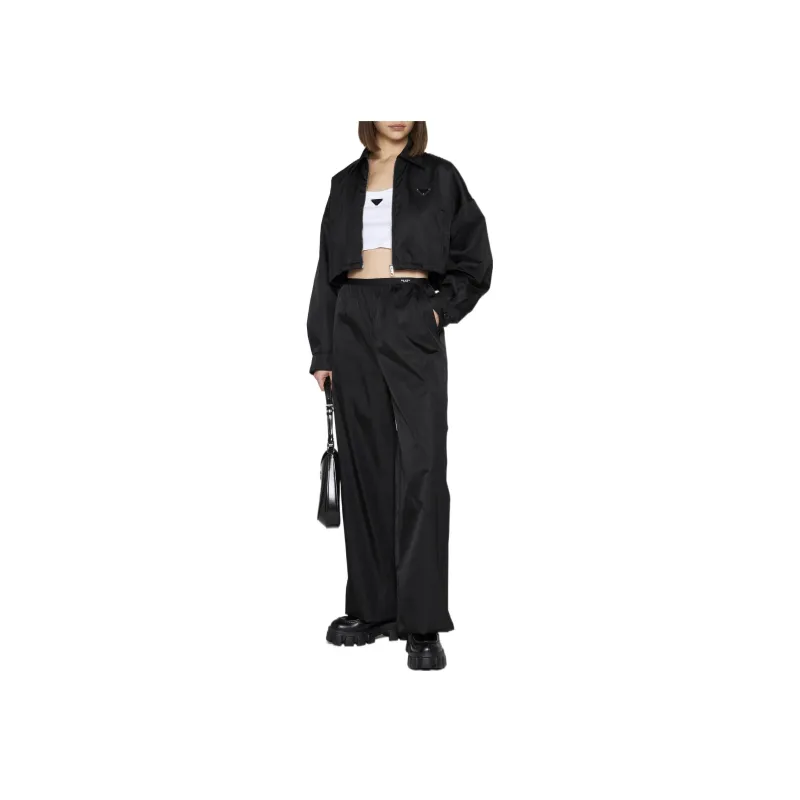 PRADA Cropped Bomber Jacket Black-2