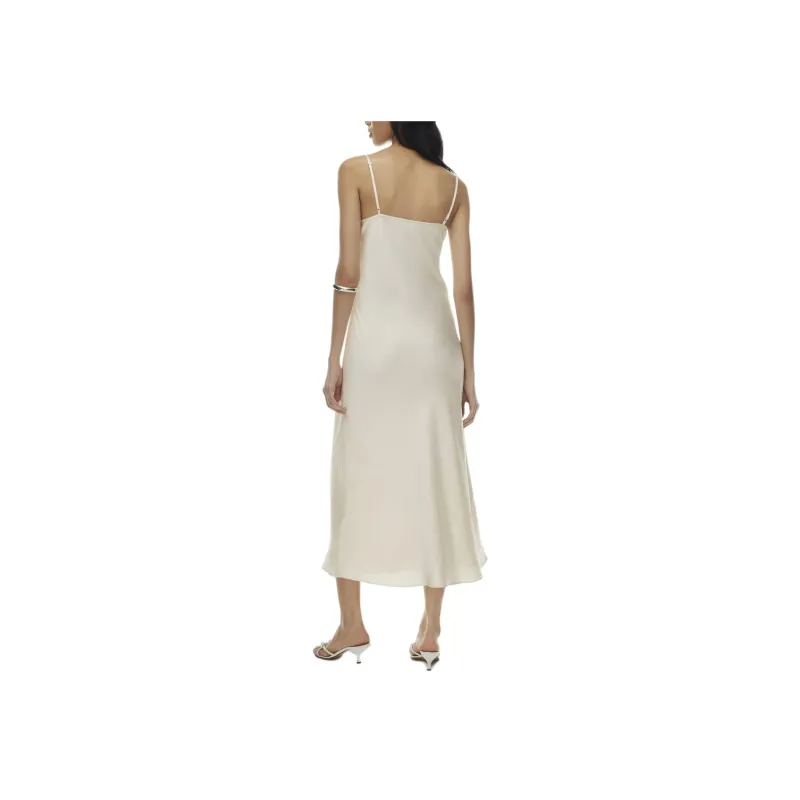 ARITZIA Wilfred New Only Slip Satin Maxi Dress Slip Dresses Women's Light Birch/Light Birch-3