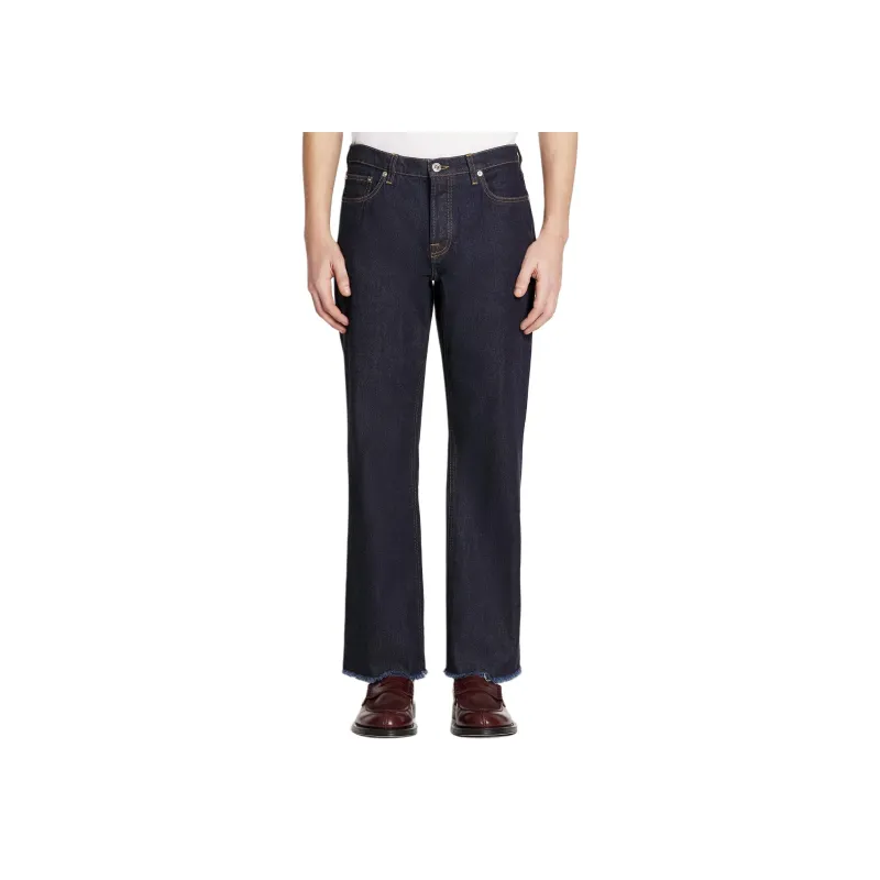 Lanvin Straight Leg Frayed Hem Jeans-1